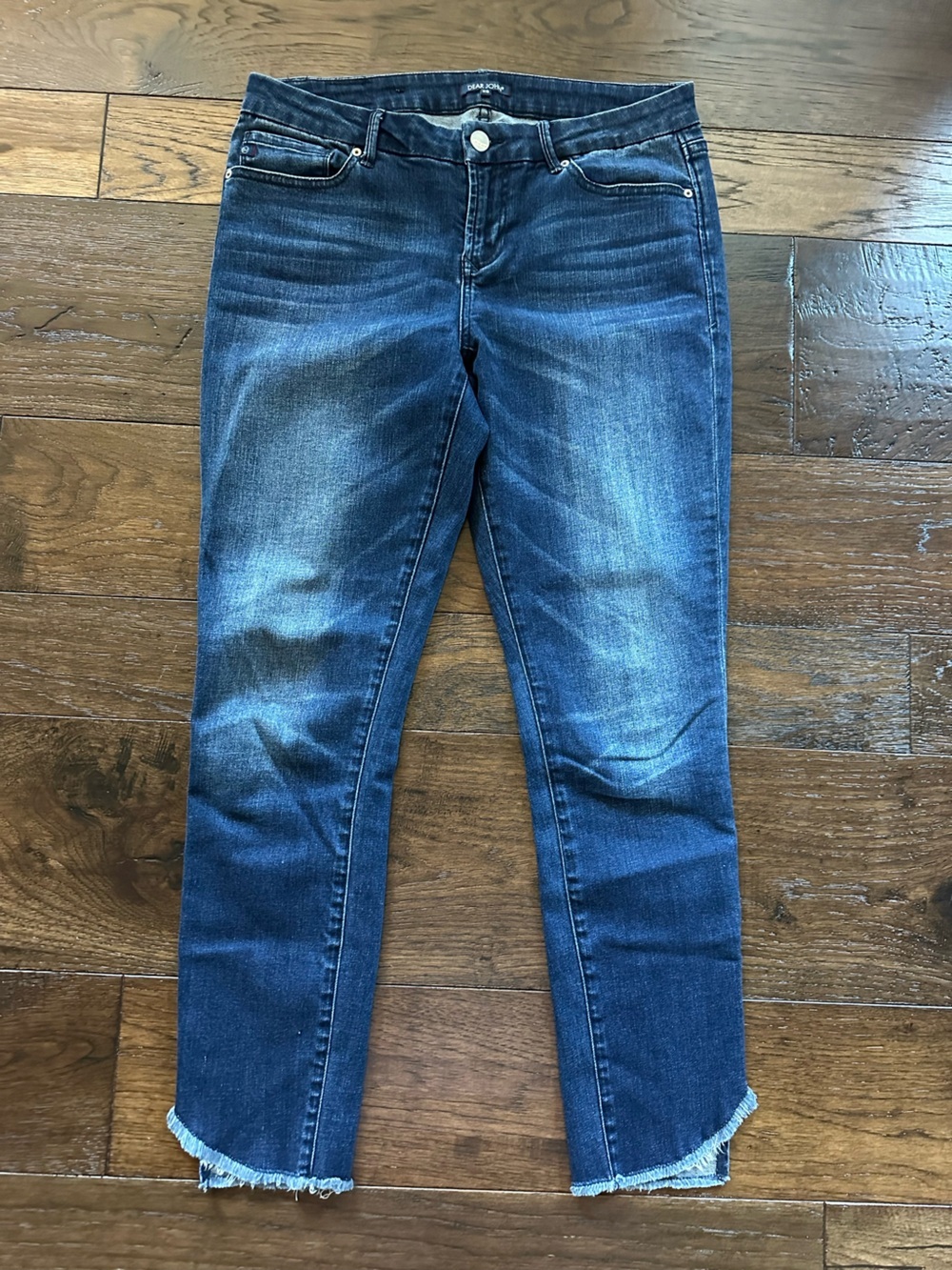 Dear John Mid-Rise Dark Blue Frayed Hem Women's Jeans- size 29